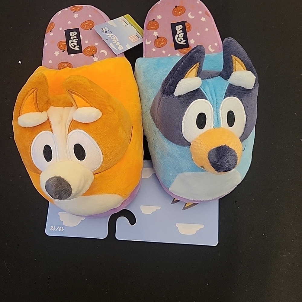 Bluey Plush Character Slippers - Orange & Blue